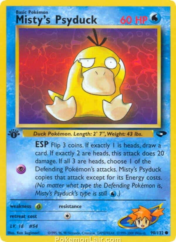 2000 Pokemon Trading Card Game Gym Challenge Price List 90 Mistys Psyduck