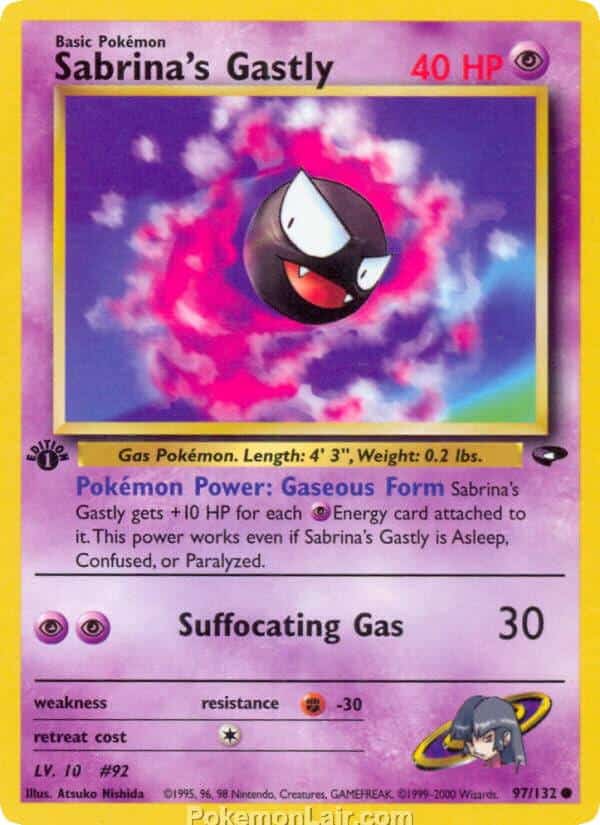 2000 Pokemon Trading Card Game Gym Challenge Price List 97 Sabrinas Gastly