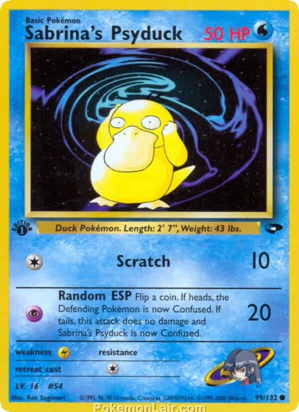 2000 Pokemon Trading Card Game Gym Challenge Price List 99 Sabrinas Psyduck