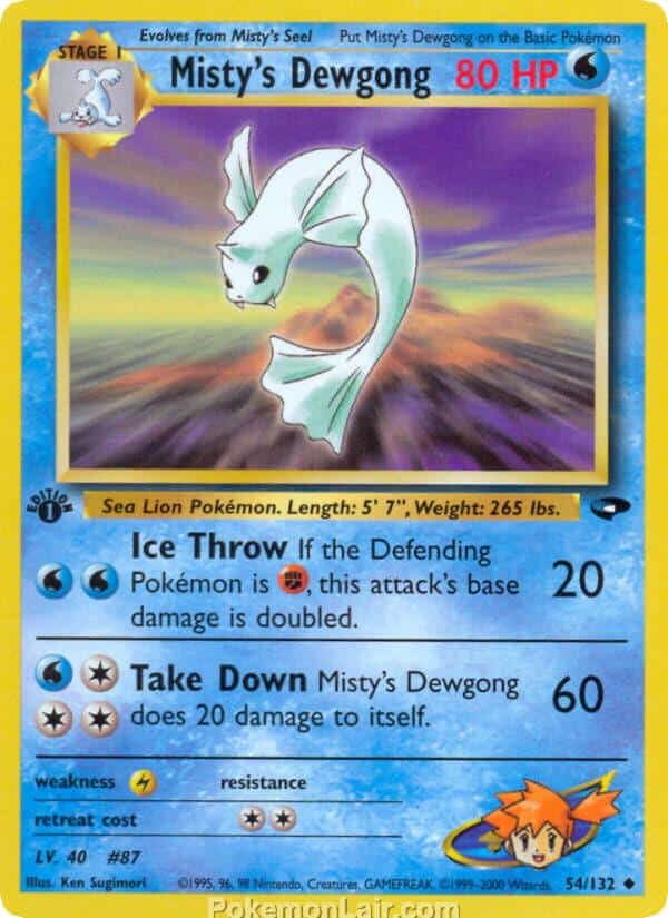 2000 Pokémon TCG Gym Challenge Set - 54 - Mistys Dewgong