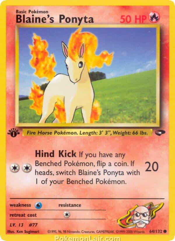 2000 Pokémon TCG Gym Challenge Set - 64 - Blaines Ponyta