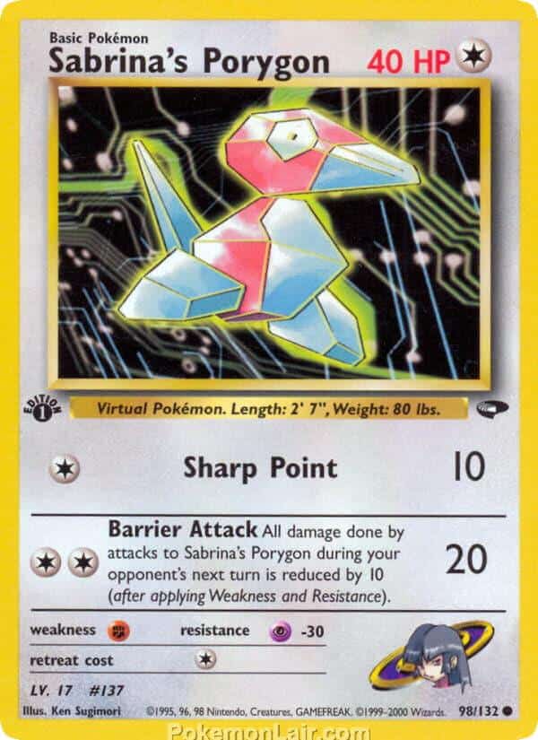 2000 Pokémon TCG Gym Challenge Set - 98 - Sabrinas Porygon