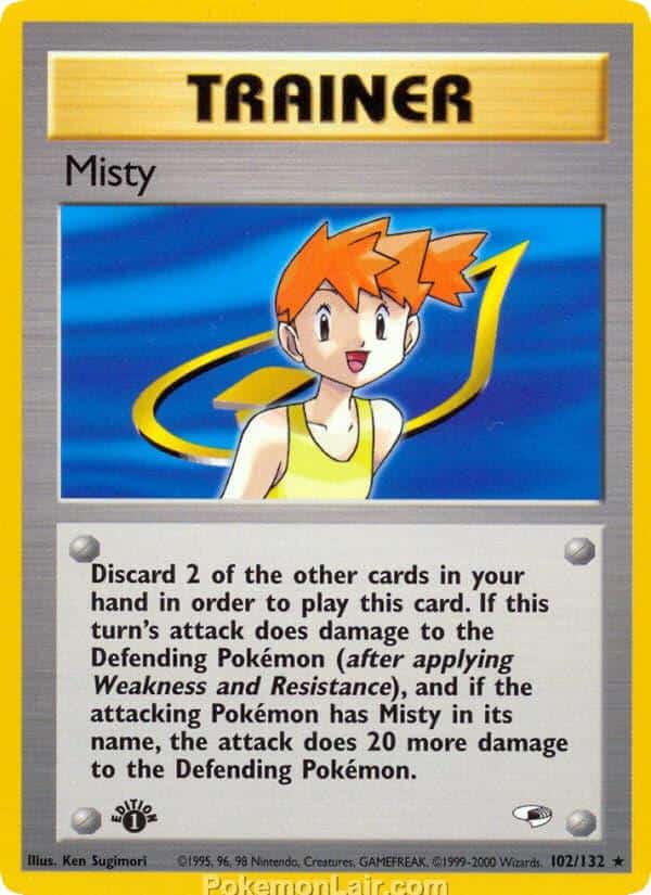 2000 Pokemon Trading Card Game Gym Heroes Price List 102 Misty