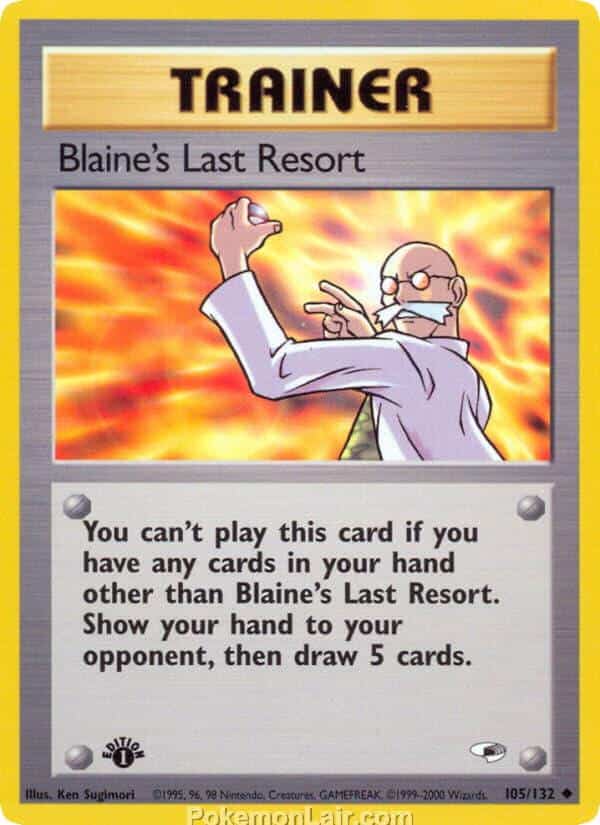 2000 Pokemon Trading Card Game Gym Heroes Price List 105 Blaines Last Resort