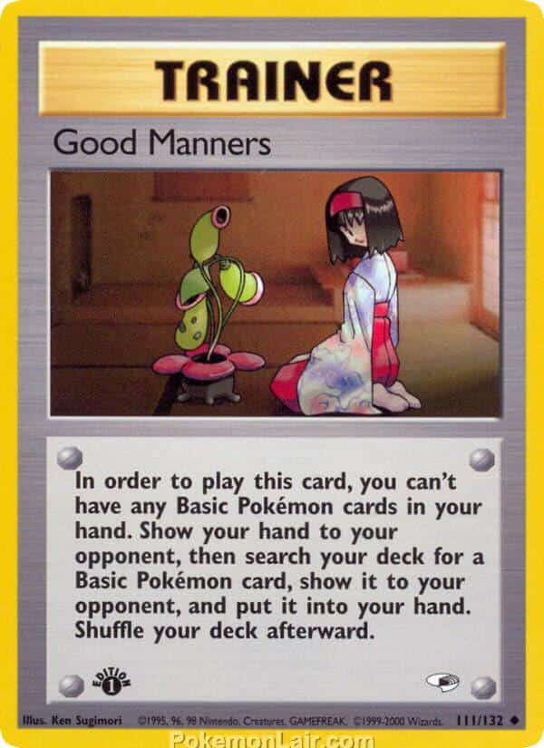 2000 Pokemon Trading Card Game Gym Heroes Price List 111 Good Manners