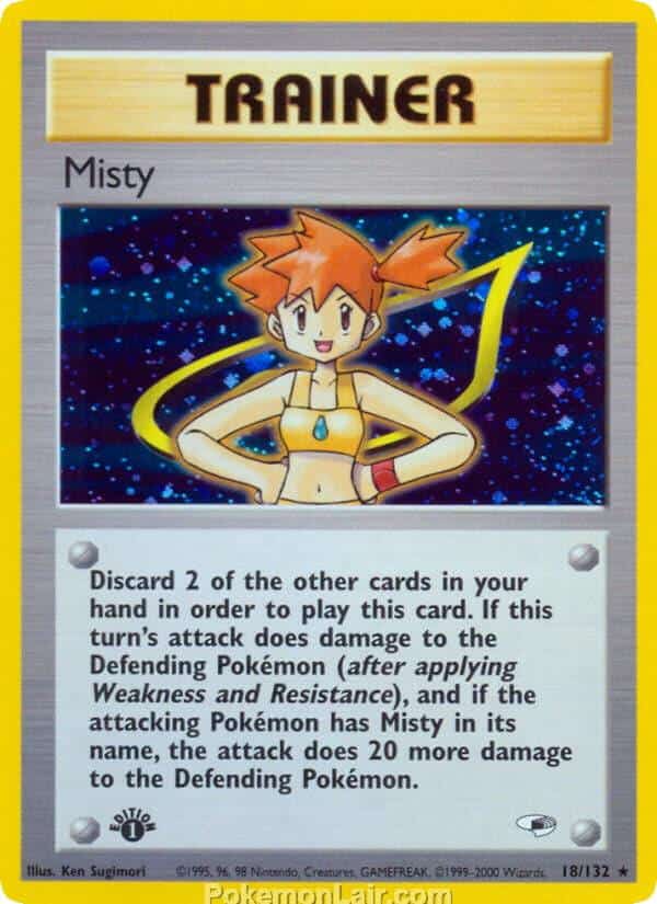 2000 Pokemon Trading Card Game Gym Heroes Price List 18 Misty