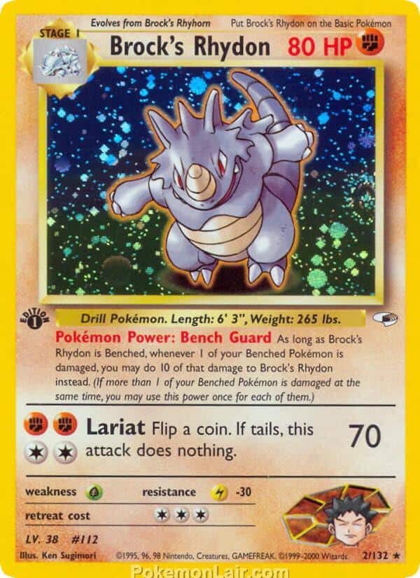 2000 Pokemon Trading Card Game Gym Heroes Price List 2 Brocks Rhydon