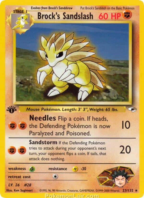 2000 Pokemon Trading Card Game Gym Heroes Price List 23 Brocks Sandslash