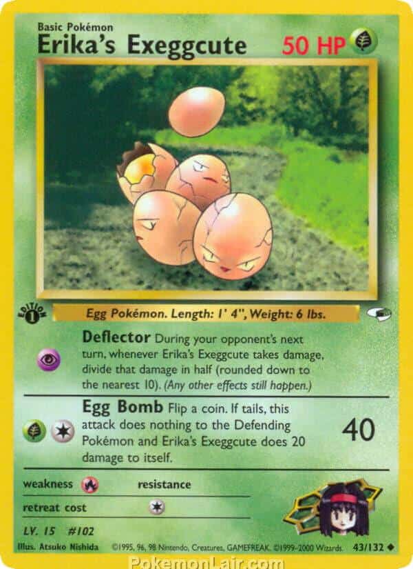 2000 Pokemon Trading Card Game Gym Heroes Price List 43 Erikas Exeggcute