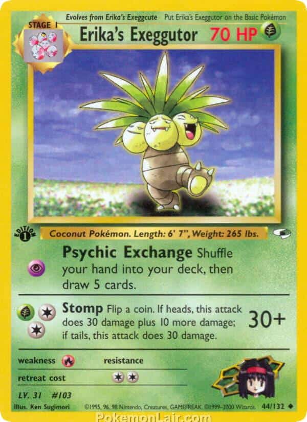 2000 Pokemon Trading Card Game Gym Heroes Price List 44 Erikas Exeggutor