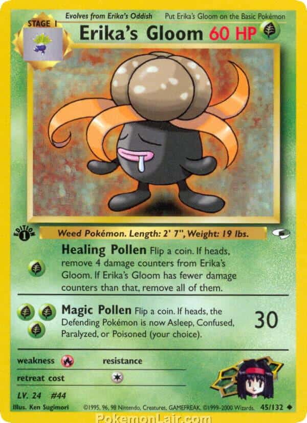 2000 Pokemon Trading Card Game Gym Heroes Price List 45 Erikas Gloom