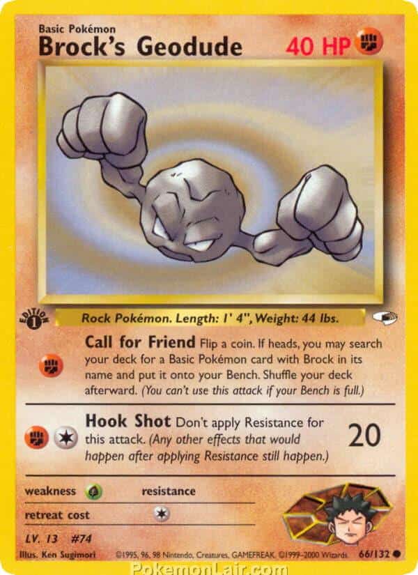 2000 Pokemon Trading Card Game Gym Heroes Price List 66 Brocks Geodude