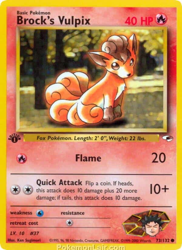 2000 Pokemon Trading Card Game Gym Heroes Price List 73 Brocks Vulpix