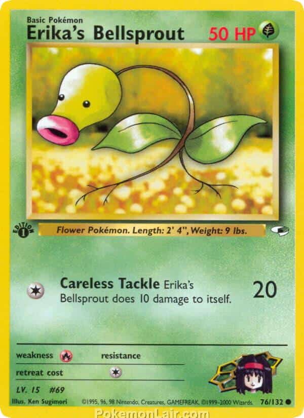 2000 Pokemon Trading Card Game Gym Heroes Price List 76 Erikas Bellsprout