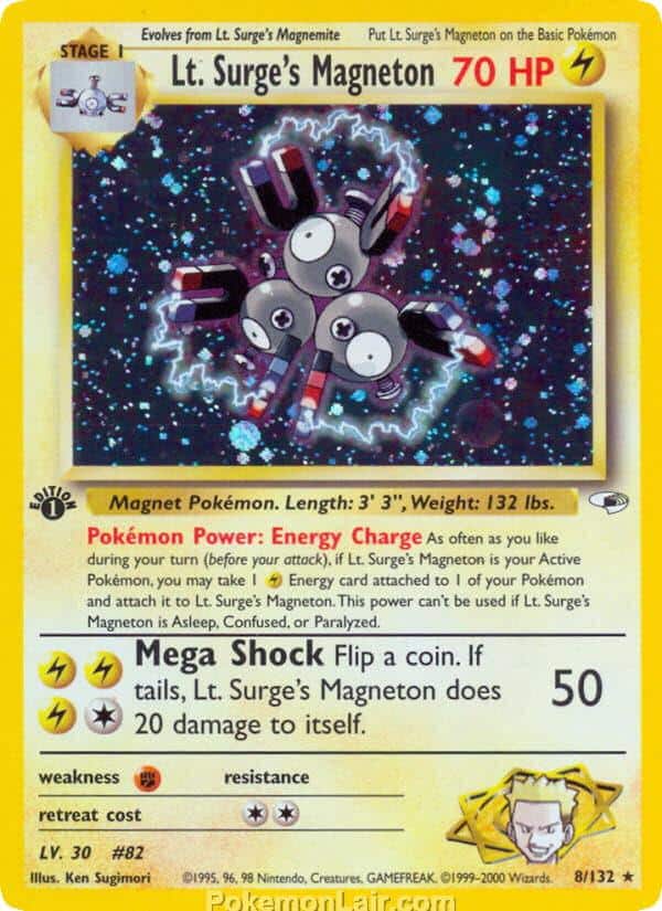 2000 Pokemon Trading Card Game Gym Heroes Price List 8 Lt. Surges Magneton