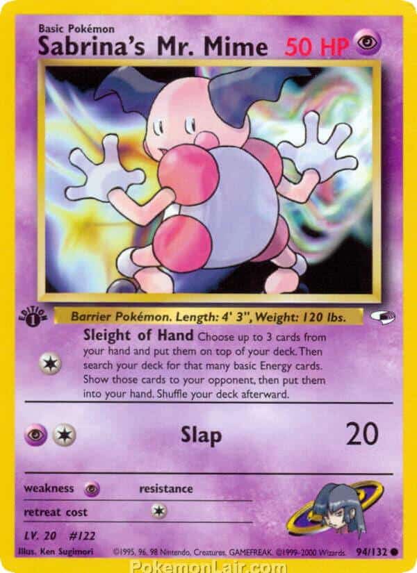 2000 Pokemon Trading Card Game Gym Heroes Price List 94 Sabrinas Mr. Mime