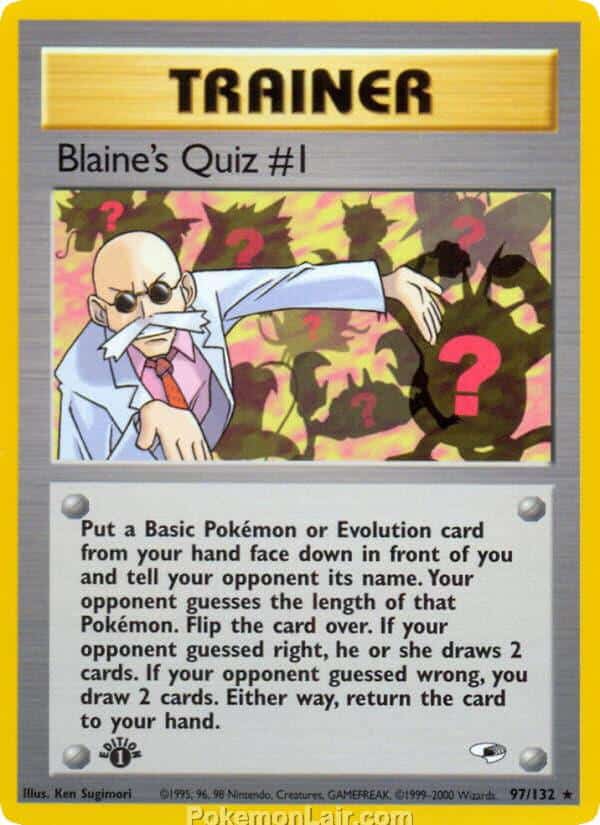 2000 Pokemon Trading Card Game Gym Heroes Price List 97 Blaines Quiz 1