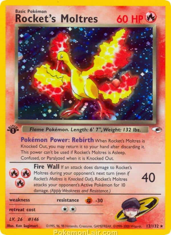 2000 Pokémon TCG Gym Heroes Set - 12 - Rockets Moltres