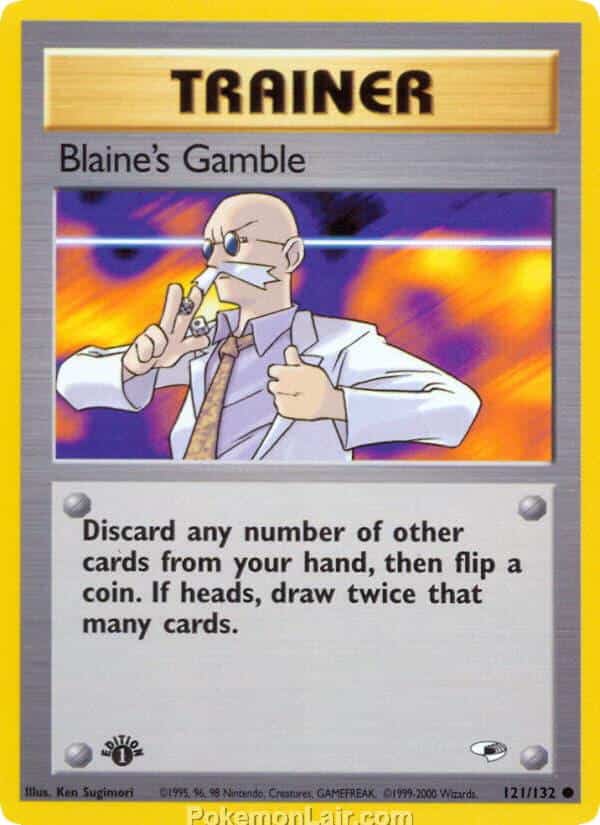 2000 Pokémon TCG Gym Heroes Set - 121 - Blaines Gamble