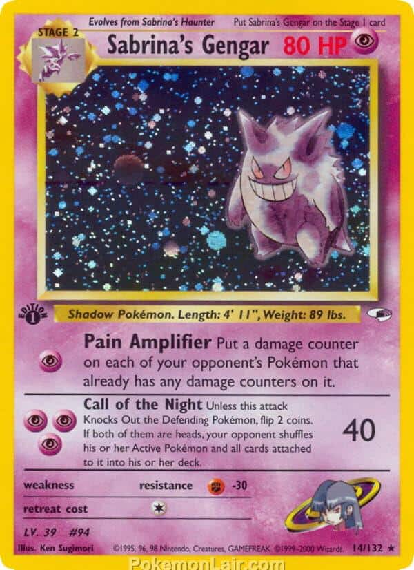 2000 Pokémon TCG Gym Heroes Set - 14 - Sabrinas Gengar