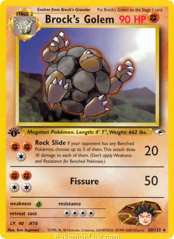 2000 Pokémon TCG Gym Heroes Set - 20 - Brocks Golem