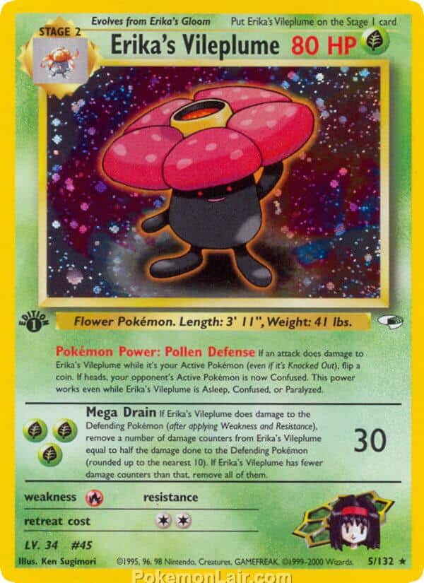 2000 Pokémon TCG Gym Heroes Set - 5 - Erikas Vileplume