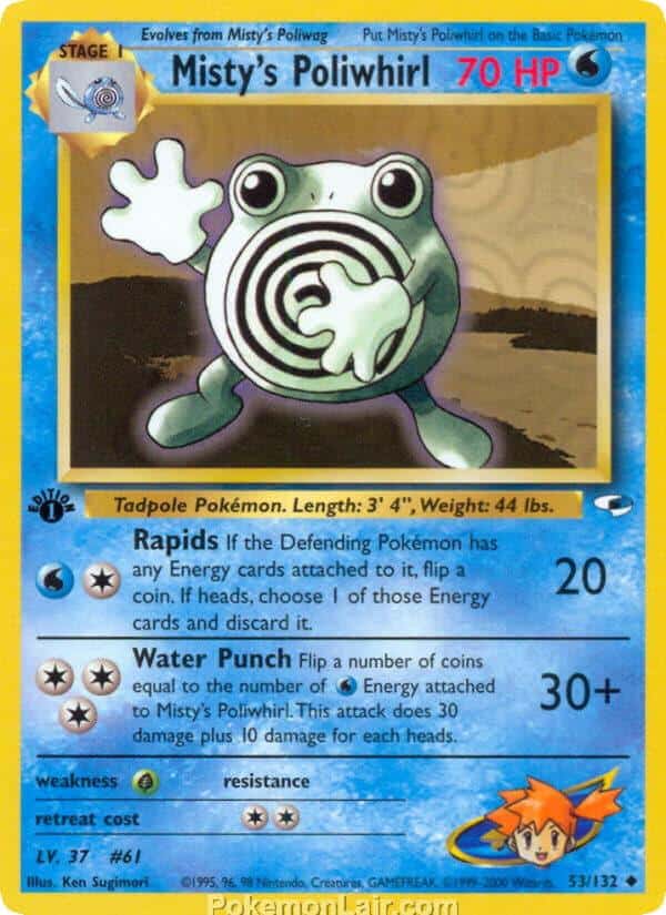 2000 Pokémon TCG Gym Heroes Set - 53 - Mistys Poliwhirl