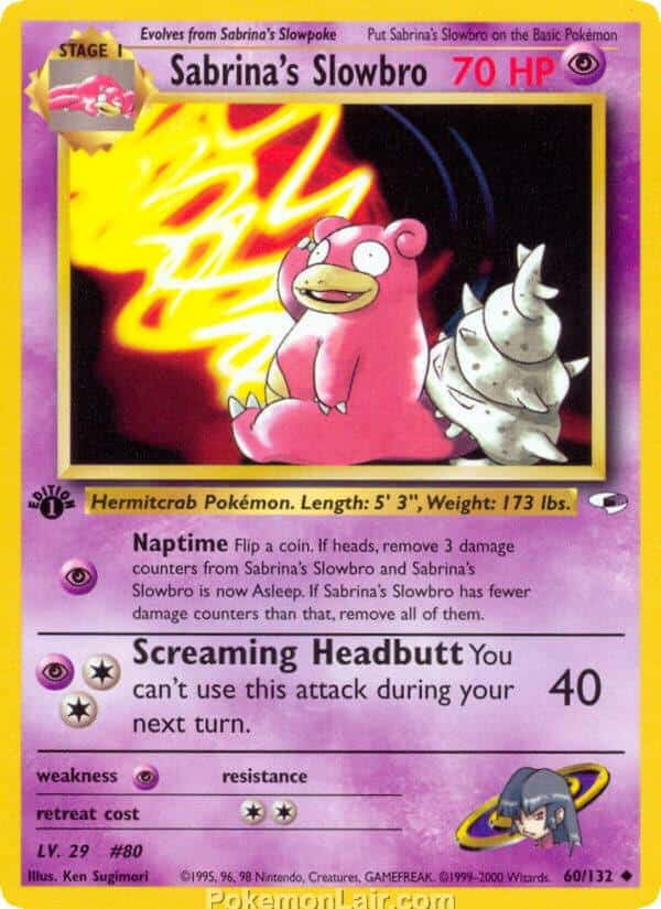 2000 Pokémon TCG Gym Heroes Set - 60 - Sabrinas Slowbro