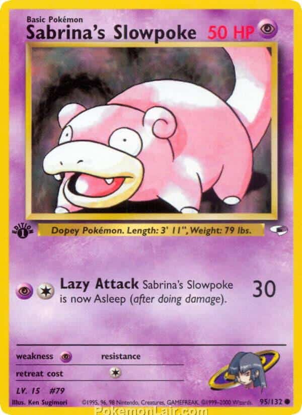 2000 Pokémon TCG Gym Heroes Set - 95 - Sabrinas Slowpoke