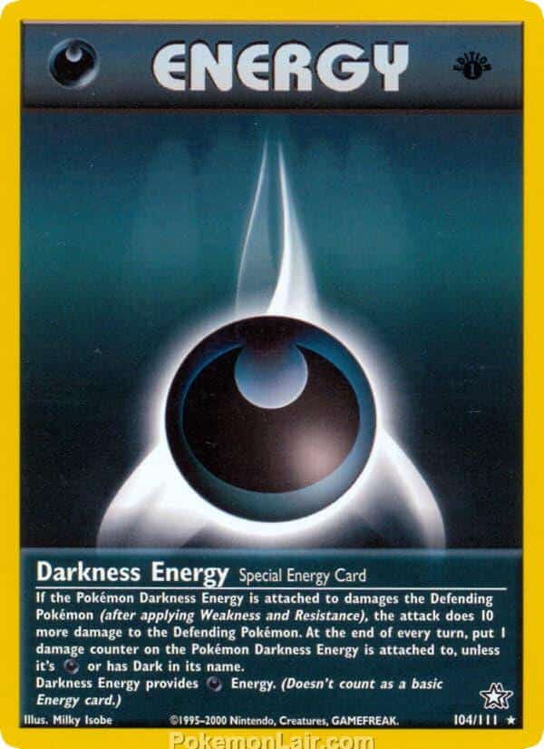 2000 Pokemon Trading Card Game NEO Genesis Price List 10 Darkness Energy