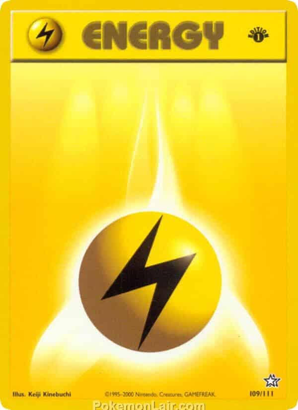 2000 Pokemon Trading Card Game NEO Genesis Price List 109 Lightning Energy