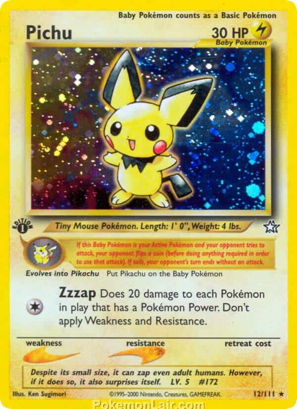 2000 Pokemon Trading Card Game NEO Genesis Price List 12 Pichu