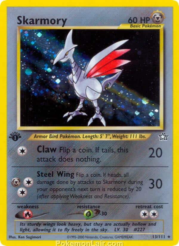 2000 Pokemon Trading Card Game NEO Genesis Price List 13 Skarmory