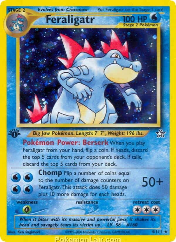 2000 Pokemon Trading Card Game NEO Genesis Price List 4 Feraligatr