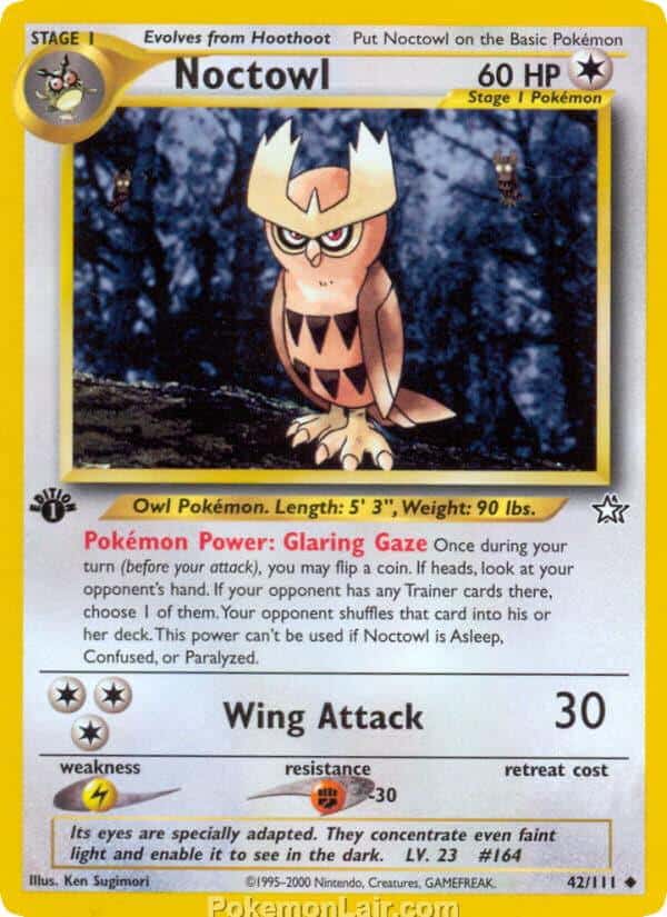 2000 Pokemon Trading Card Game NEO Genesis Price List 42 Noctowl