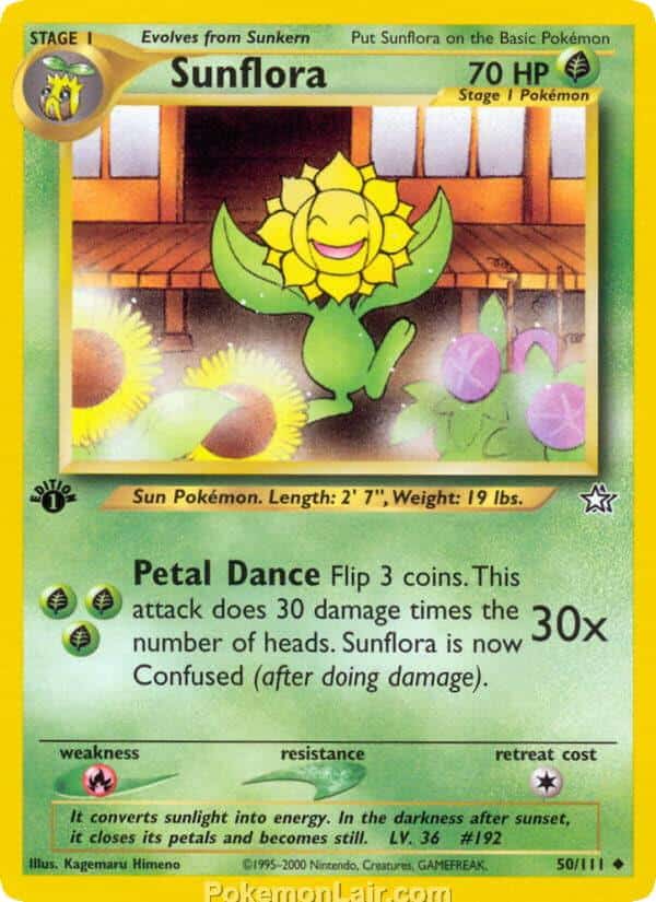 2000 Pokemon Trading Card Game NEO Genesis Price List 50 Sunflora