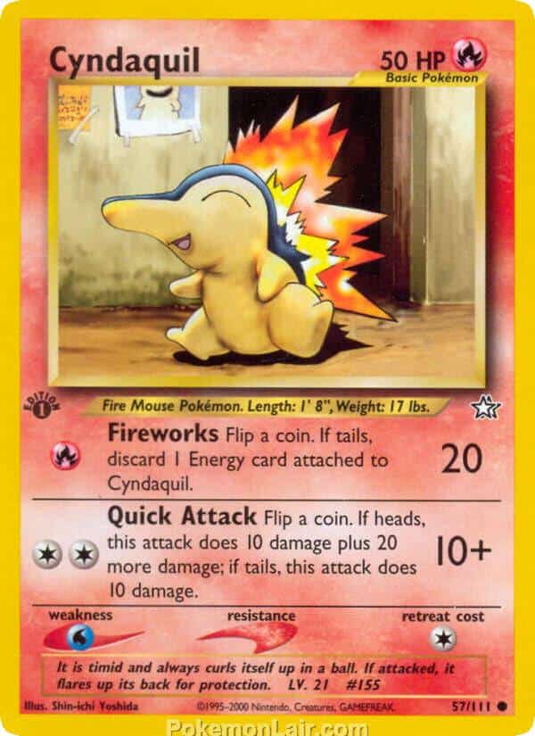 2000 Pokemon Trading Card Game NEO Genesis Price List 57 Cyndaquil