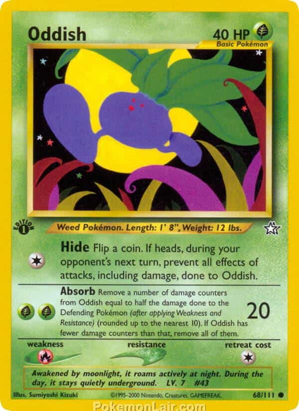 2000 Pokemon Trading Card Game NEO Genesis Price List 68 Oddish