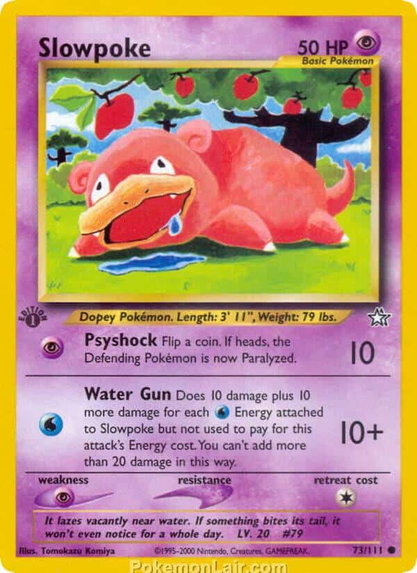 2000 Pokemon Trading Card Game NEO Genesis Price List 73 Slowpoke