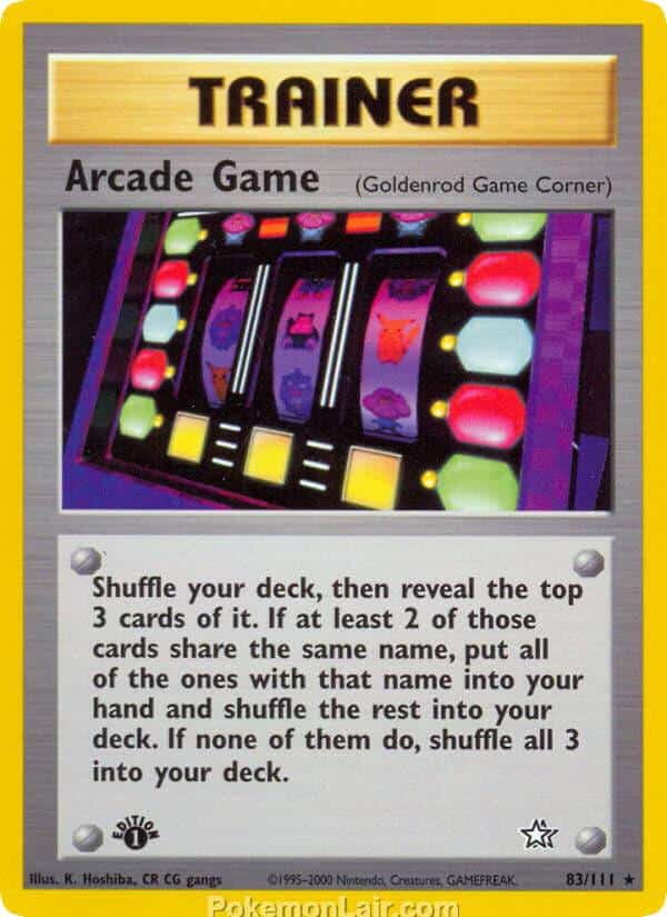 2000 Pokemon Trading Card Game NEO Genesis Price List 86 Arcade Game