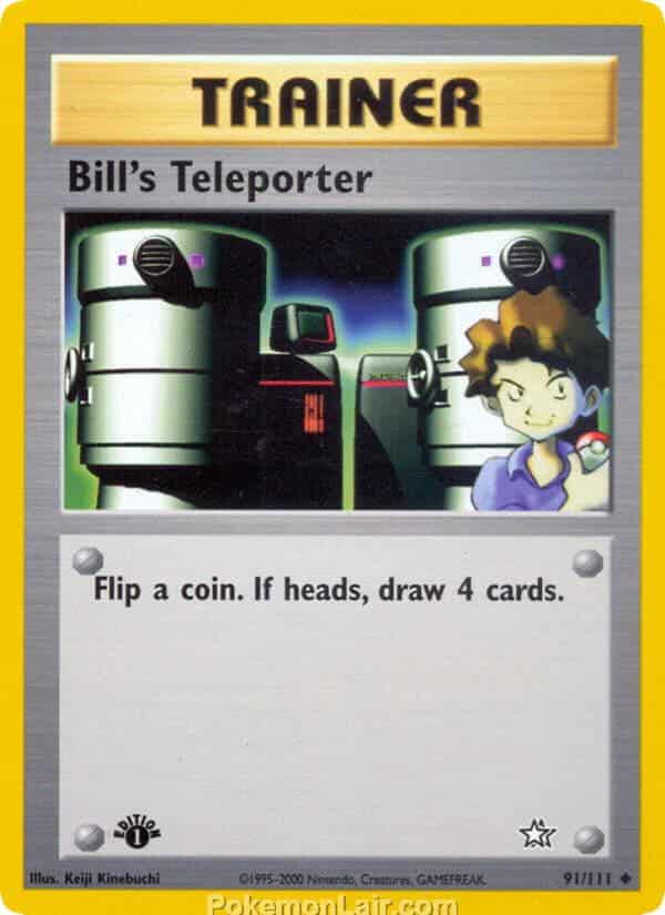 2000 Pokemon Trading Card Game NEO Genesis Price List 91 Bills Teleporter