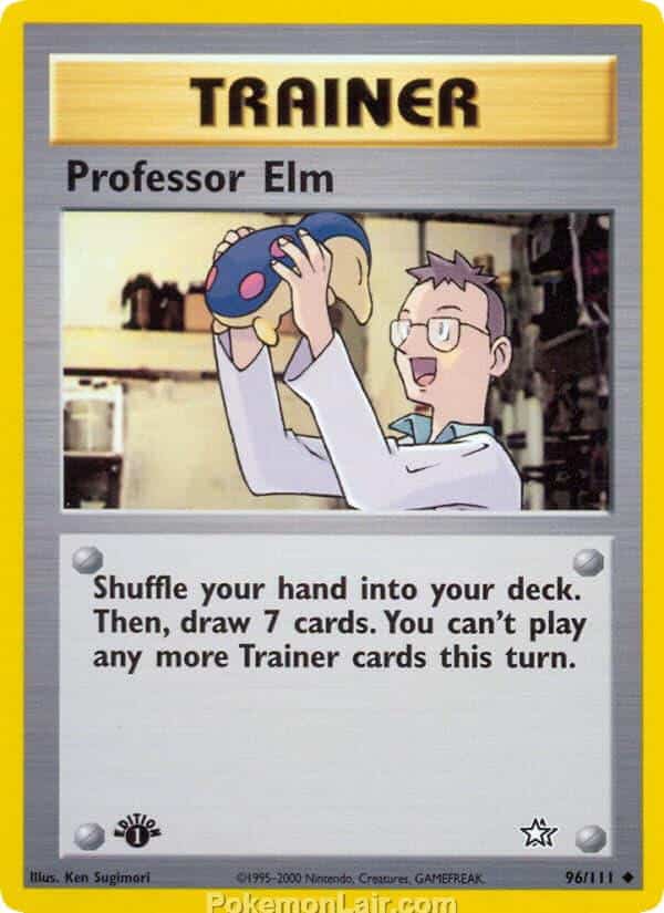 2000 Pokemon Trading Card Game NEO Genesis Price List 96 Professor Elm