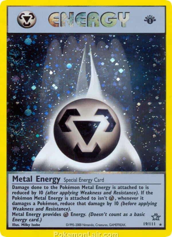 2000 Pokemon Trading Card Game NEO Genesis Set 19 Metal Energy