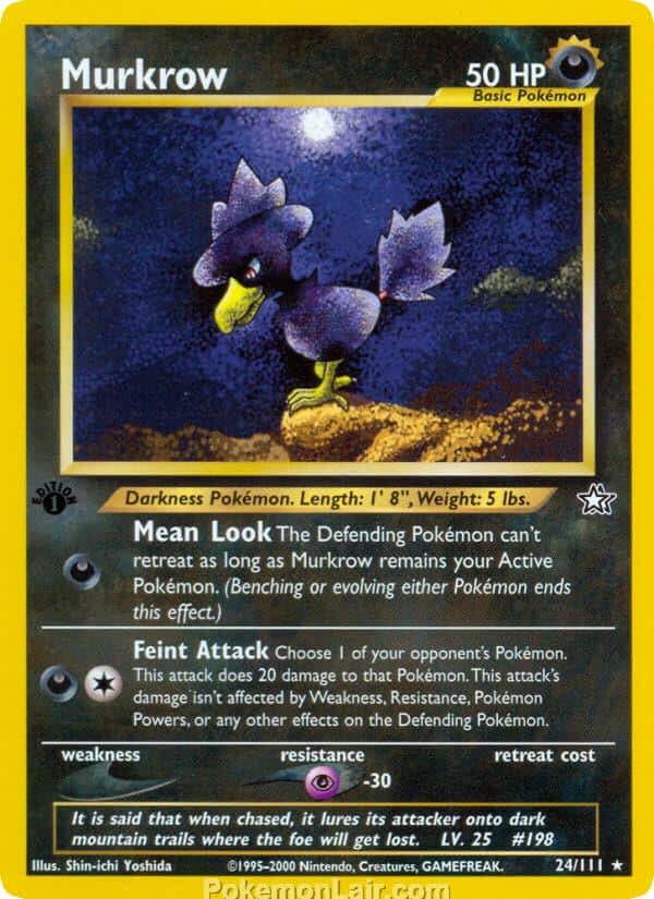 2000 Pokemon Trading Card Game NEO Genesis Set 24 Murkrow