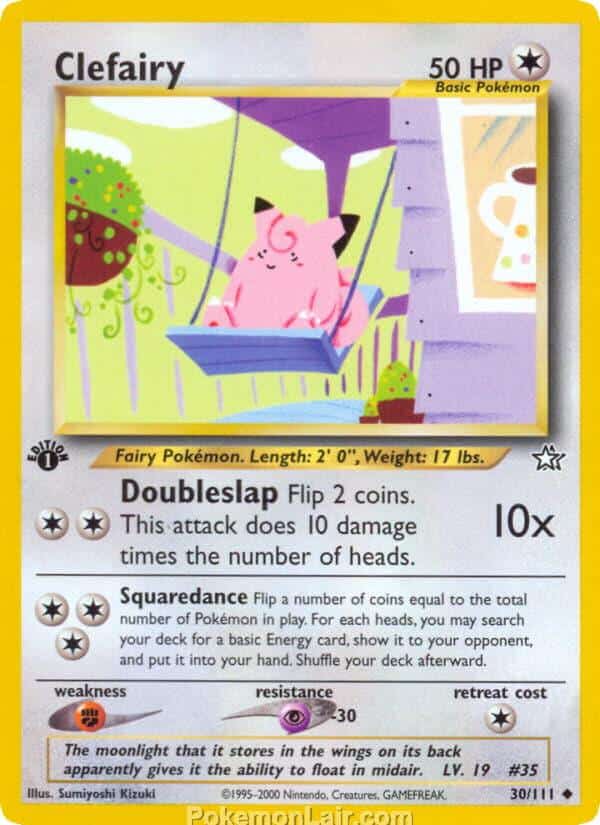 2000 Pokemon Trading Card Game NEO Genesis Set 30 Clefairy