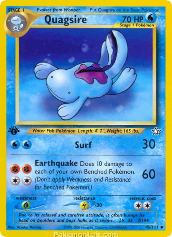 2000 Pokemon Trading Card Game NEO Genesis Set 45 Quagsire