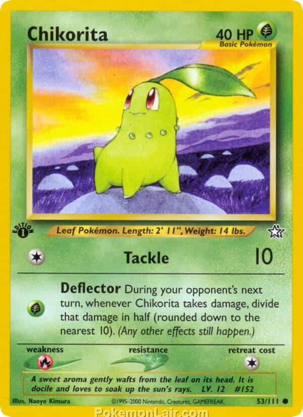 2000 Pokemon Trading Card Game NEO Genesis Set 53 Chikorita