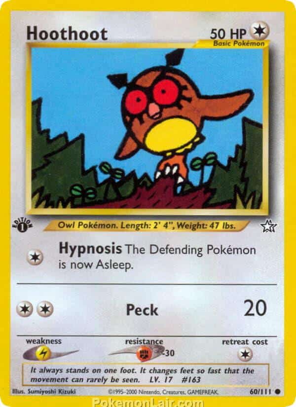 2000 Pokemon Trading Card Game NEO Genesis Set 60 Hoothoot