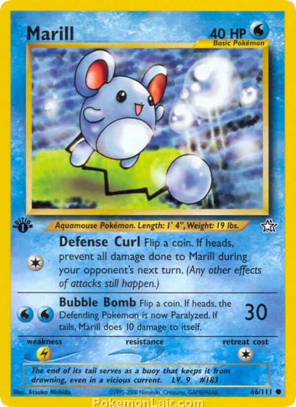 2000 Pokemon Trading Card Game NEO Genesis Set 66 Marill