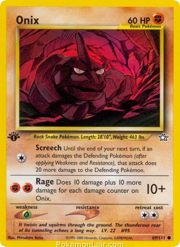 2000 Pokemon Trading Card Game NEO Genesis Set 69 Onix